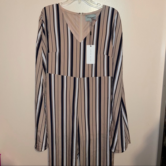 Lavish Alice 70's Stripe Cape Jumpsuit - Picture 8 of 13